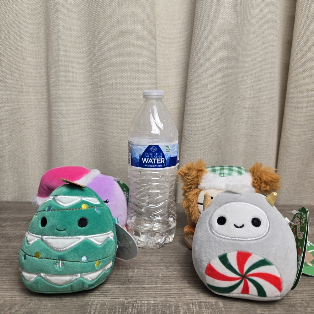 Squishmallows 4 pk Christmas 4" Benny Beula Nissa Johann New - Picture 4 of 10